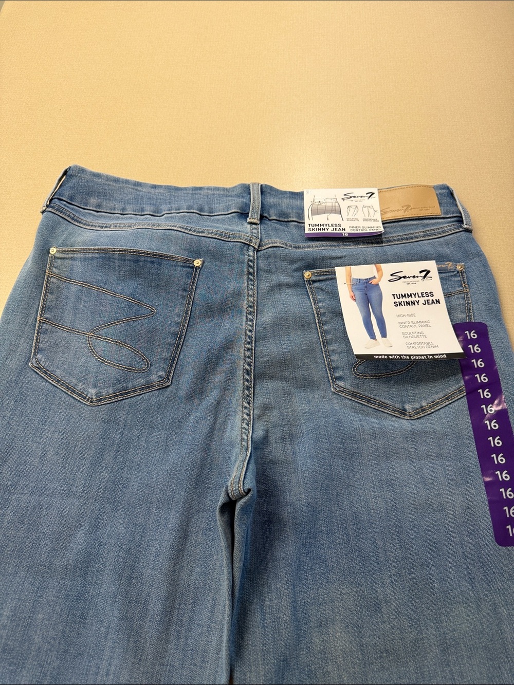 NWT Skinny Tummyless Women’s  Jeans in Light Blue - Size 16 - Picture 4 of 5